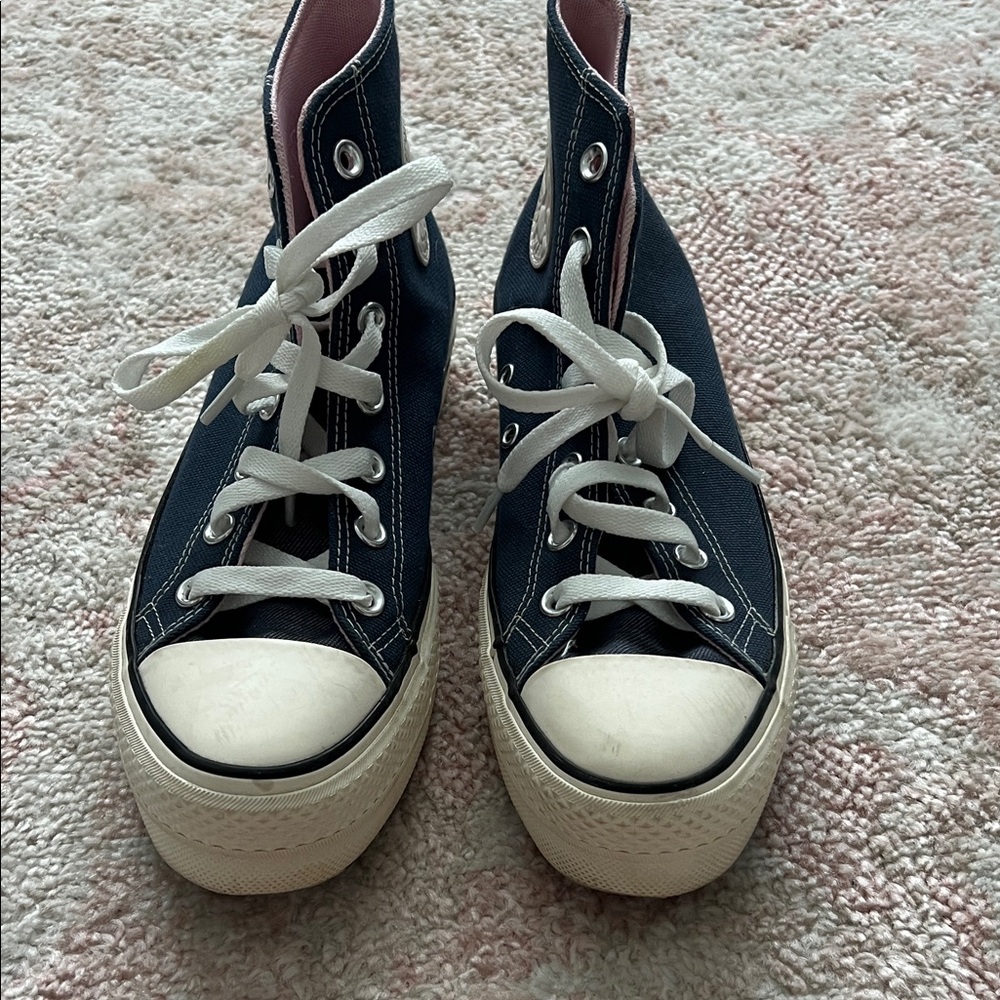 Converse All Star Navy and Gray High-Tops - denim